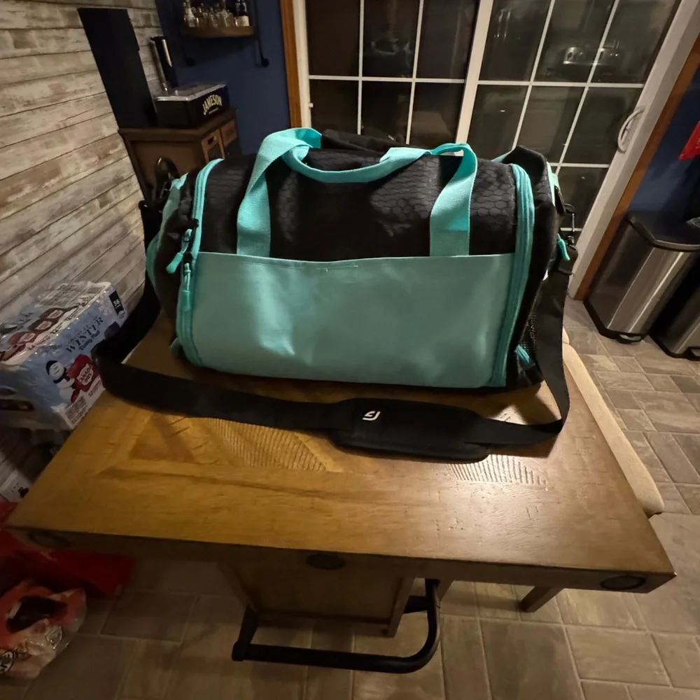 Aqua and Black gym bag